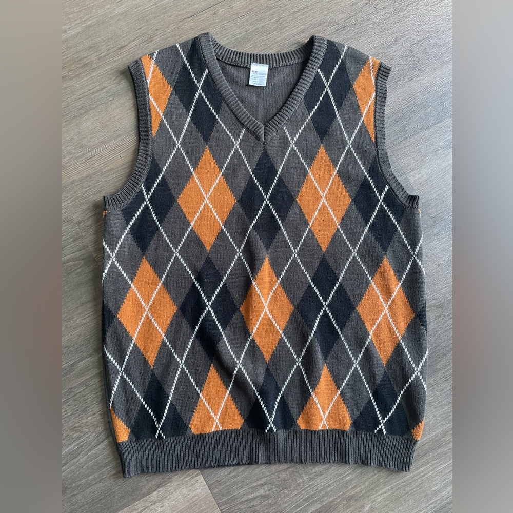 Stepbrothers V Neck Sweater Vest Argyle One Size Halloween Costume Holiday Knit